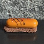 Caramel chocolate-coffee cake